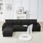Canapé d'angle en velours côtelé 126W avec port USB