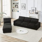 Canapé d'angle en velours côtelé 126W avec port USB
