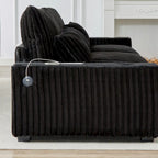 Canapé d'angle en velours côtelé 126W avec port USB