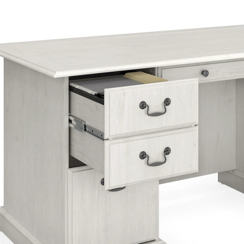 Bureau de direction Bush Furniture Saratoga avec tiroirs et rangements