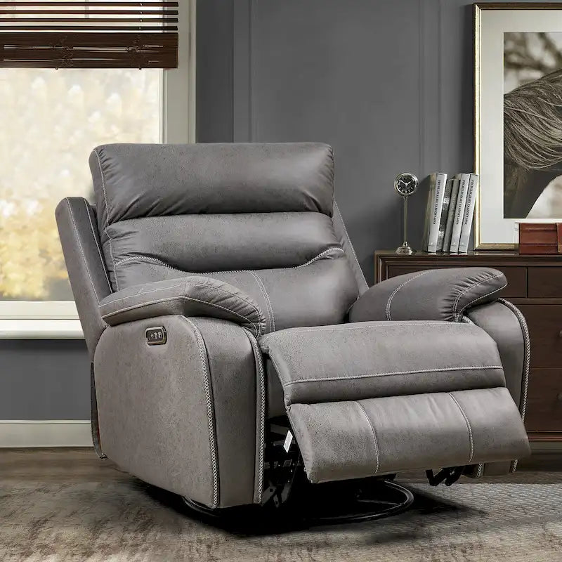 Fauteuil inclinable, pivotant et berçant motorisé, une place