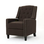 Fauteuil inclinable à dossier poussé en tissu – Marron / Gris foncé / Bleu sarcelle – Simple
