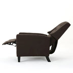 Fauteuil inclinable à dossier poussé en tissu – Marron / Gris foncé / Bleu sarcelle – Simple