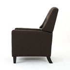 Fauteuil inclinable à dossier poussé en tissu – Marron / Gris foncé / Bleu sarcelle – Simple