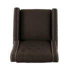 Fauteuil inclinable à dossier poussé en tissu – Marron / Gris foncé / Bleu sarcelle – Simple