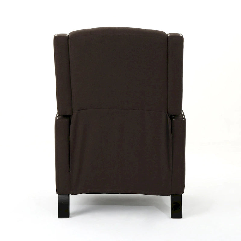Fauteuil inclinable à dossier poussé en tissu – Marron / Gris foncé / Bleu sarcelle – Simple