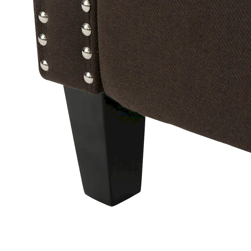 Fauteuil inclinable à dossier poussé en tissu – Marron / Gris foncé / Bleu sarcelle – Simple