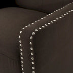 Fauteuil inclinable à dossier poussé en tissu – Marron / Gris foncé / Bleu sarcelle – Simple