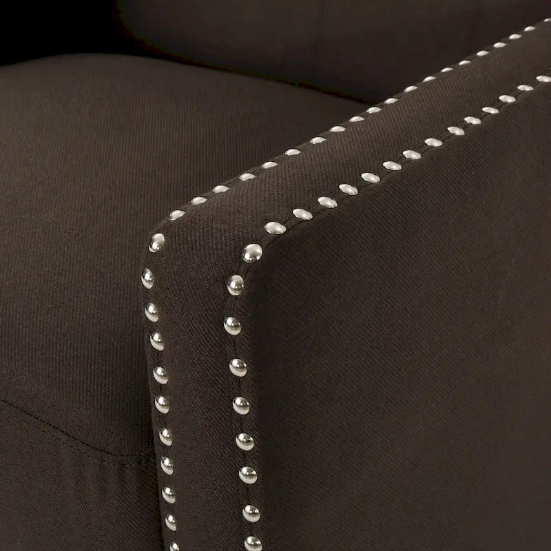Fauteuil inclinable à dossier poussé en tissu – Marron / Gris foncé / Bleu sarcelle – Simple