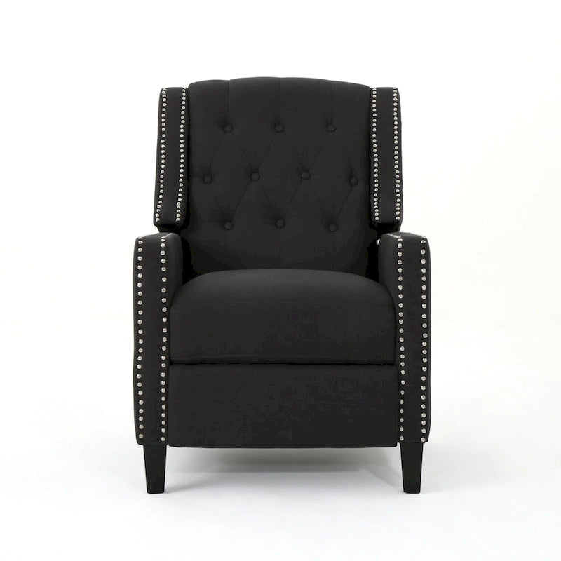 Fauteuil inclinable à dossier poussé en tissu – Marron / Gris foncé / Bleu sarcelle – Simple