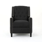 Fauteuil inclinable à dossier poussé en tissu – Marron / Gris foncé / Bleu sarcelle – Simple