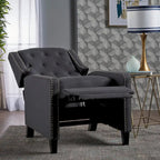 Fauteuil inclinable à dossier poussé en tissu – Marron / Gris foncé / Bleu sarcelle – Simple