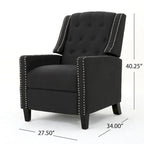 Fauteuil inclinable à dossier poussé en tissu – Marron / Gris foncé / Bleu sarcelle – Simple
