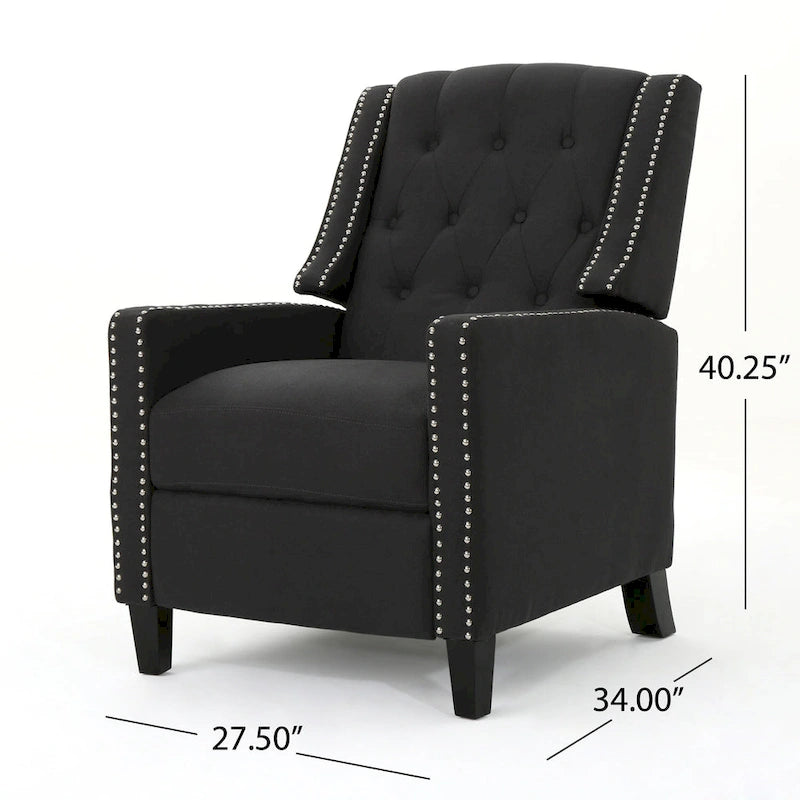Fauteuil inclinable à dossier poussé en tissu – Marron / Gris foncé / Bleu sarcelle – Simple