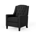Fauteuil inclinable à dossier poussé en tissu – Marron / Gris foncé / Bleu sarcelle – Simple