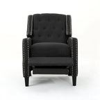 Fauteuil inclinable à dossier poussé en tissu – Marron / Gris foncé / Bleu sarcelle – Simple