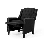 Fauteuil inclinable à dossier poussé en tissu – Marron / Gris foncé / Bleu sarcelle – Simple