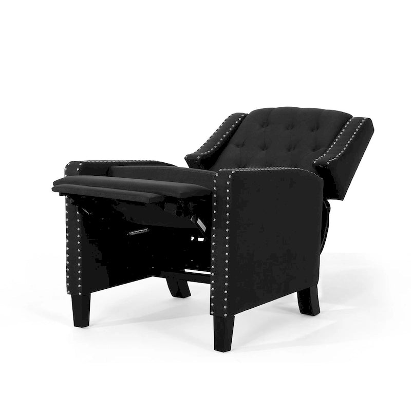 Fauteuil inclinable à dossier poussé en tissu – Marron / Gris foncé / Bleu sarcelle – Simple