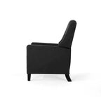 Fauteuil inclinable à dossier poussé en tissu – Marron / Gris foncé / Bleu sarcelle – Simple