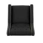 Fauteuil inclinable à dossier poussé en tissu – Marron / Gris foncé / Bleu sarcelle – Simple
