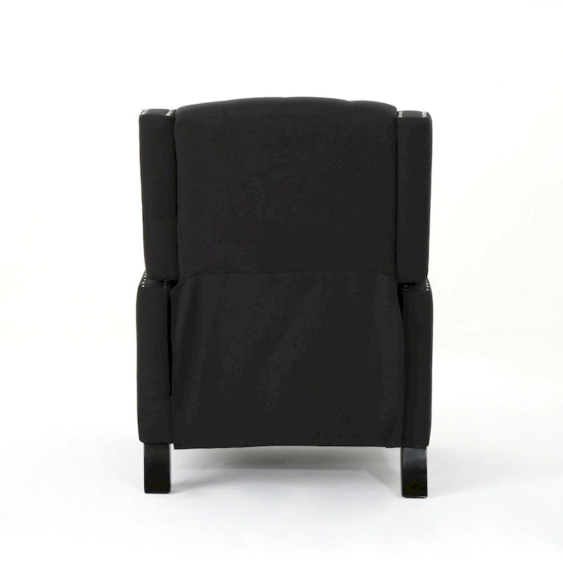 Fauteuil inclinable à dossier poussé en tissu – Marron / Gris foncé / Bleu sarcelle – Simple