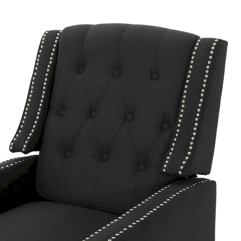 Fauteuil inclinable à dossier poussé en tissu – Marron / Gris foncé / Bleu sarcelle – Simple