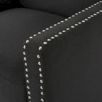 Fauteuil inclinable à dossier poussé en tissu – Marron / Gris foncé / Bleu sarcelle – Simple