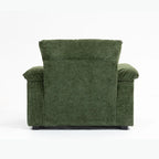 Fauteuil surdimensionné en chenille avec pouf et port USB