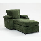 Fauteuil surdimensionné en chenille avec pouf et port USB