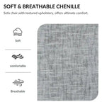 Fauteuil surdimensionné en chenille avec pouf et port USB