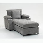 Fauteuil surdimensionné en chenille avec pouf et port USB