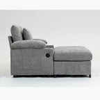 Fauteuil surdimensionné en chenille avec pouf et port USB