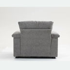 Fauteuil surdimensionné en chenille avec pouf et port USB