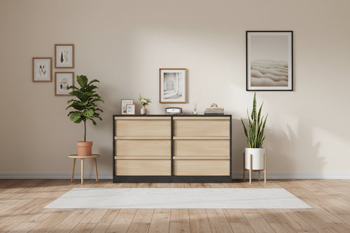 6 Drawer Dresser for Bedroom, Modern Dresser Organizer Storage Chest