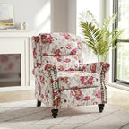 Fauteuil inclinable à dossier basculant, assise rembourrée et cloutée