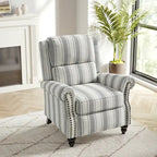 Fauteuil inclinable à dossier basculant, assise rembourrée et cloutée