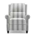 Fauteuil inclinable à dossier basculant, assise rembourrée et cloutée