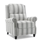 Fauteuil inclinable à dossier basculant, assise rembourrée et cloutée