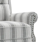 Fauteuil inclinable à dossier basculant, assise rembourrée et cloutée
