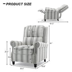 Fauteuil inclinable à dossier basculant, assise rembourrée et cloutée