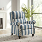 Fauteuil inclinable à dossier basculant, assise rembourrée et cloutée