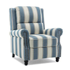 Fauteuil inclinable à dossier basculant, assise rembourrée et cloutée