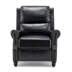 Fauteuil inclinable à dossier basculant, assise rembourrée et cloutée