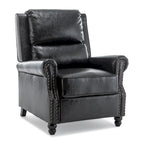 Fauteuil inclinable à dossier basculant, assise rembourrée et cloutée