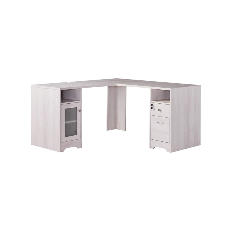 Bureau d'ordinateur en L Barlon Transitional de 59 pouces avec ports USB par Furniture of America