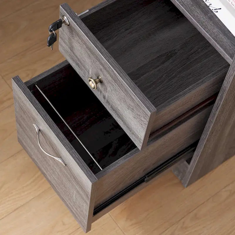Bureau d'ordinateur en L Barlon Transitional de 59 pouces avec ports USB par Furniture of America