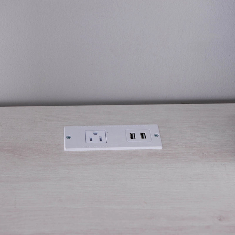 Bureau d'ordinateur en L Barlon Transitional de 59 pouces avec ports USB par Furniture of America