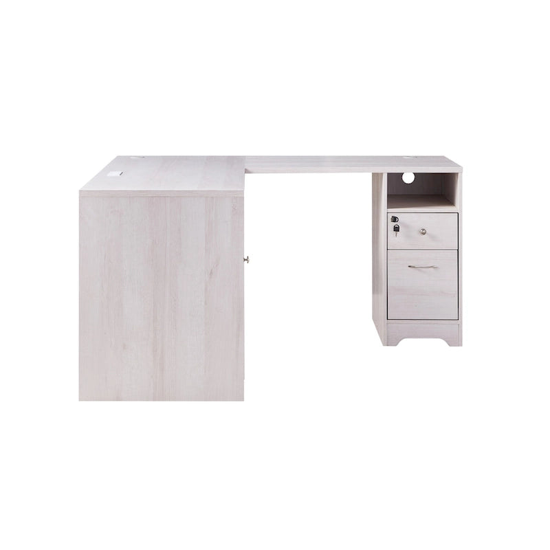 Bureau d'ordinateur en L Barlon Transitional de 59 pouces avec ports USB par Furniture of America