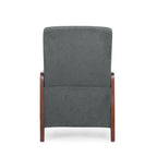 Fauteuil inclinable à pousser de style Mid-Century avec coutures en canaux – Bleu marine/Sable/Gris, cadre en noyer, 1 place