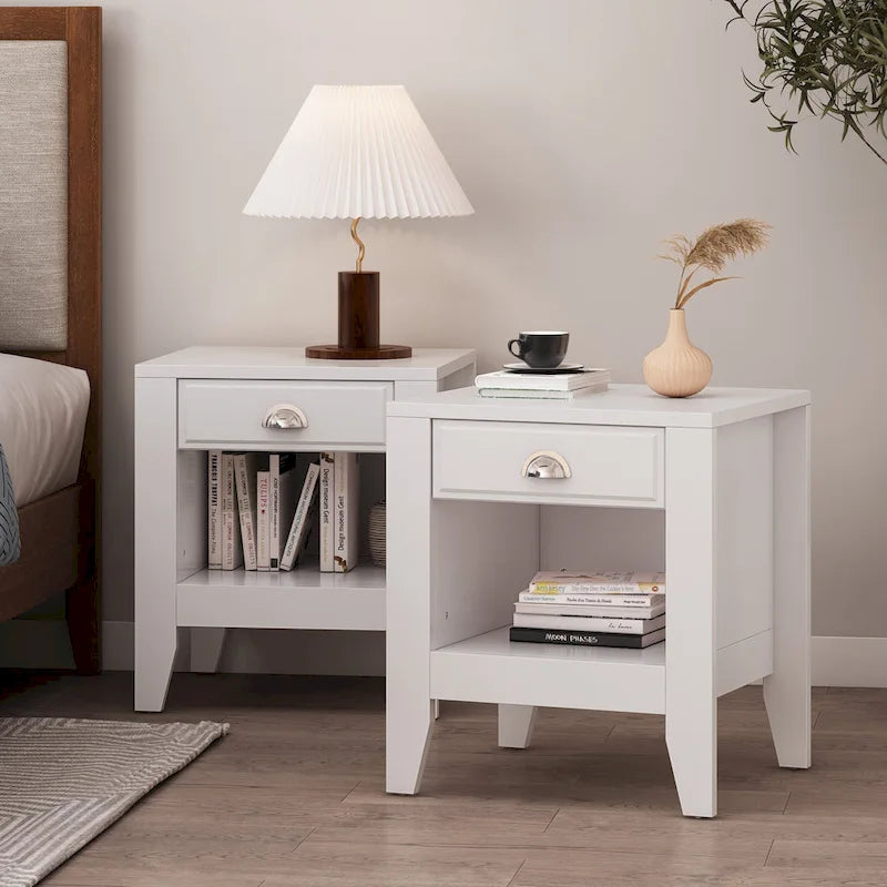 Table de chevet Foisy en similibois avec tiroir (lot de 2) par Christopher Knight Home